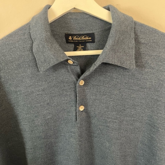 Brooks Brothers Blue Crewneck Sweater merino wool 312 - Picture 7 of 10